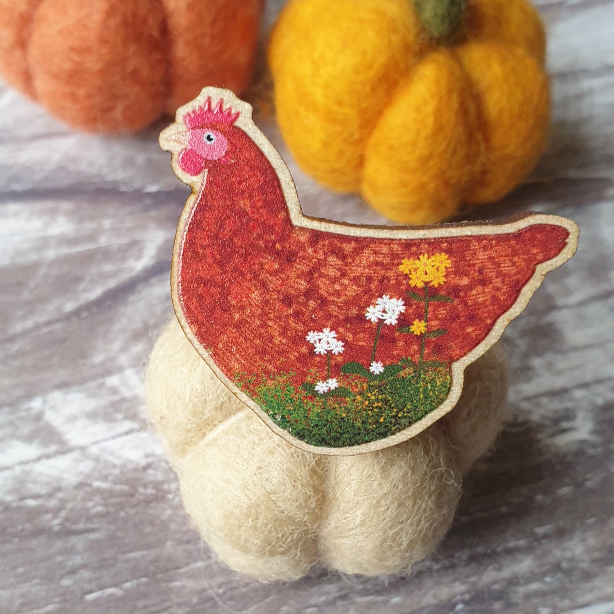 Chicken brooch deals